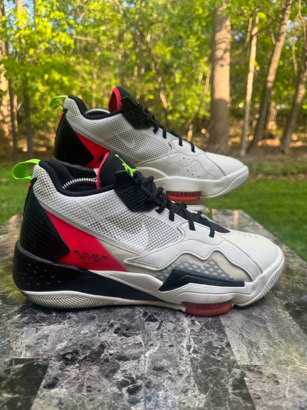 Nike Air Jordan Zoom 92 Men Sz 10 Basketball Athletic White-Black-Sail-Crimson